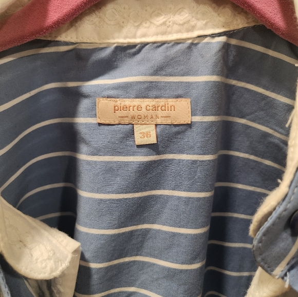Pierre cardin embroidered collar stripe button down - Picture 2 of 4
